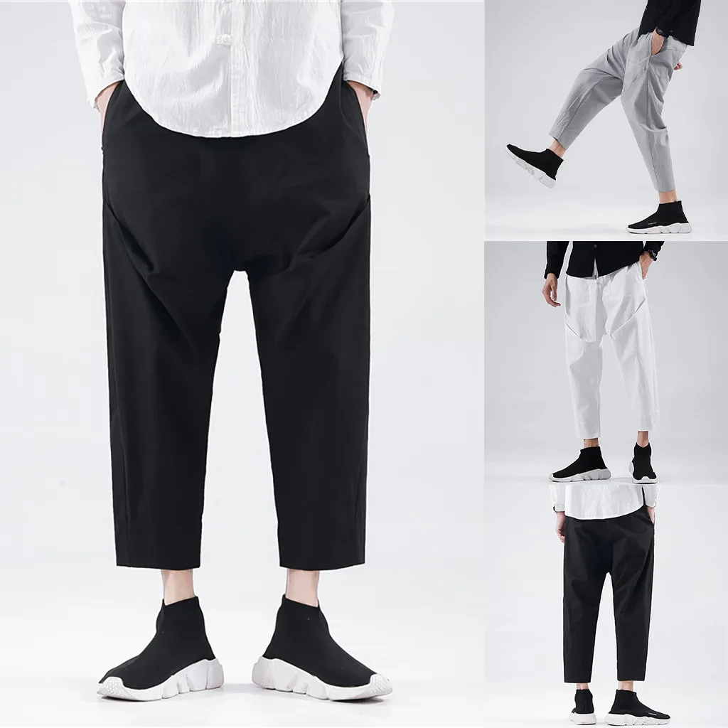 Осень весна 2019 Новое поступление мужские новые модные штаны шаровары в китайском