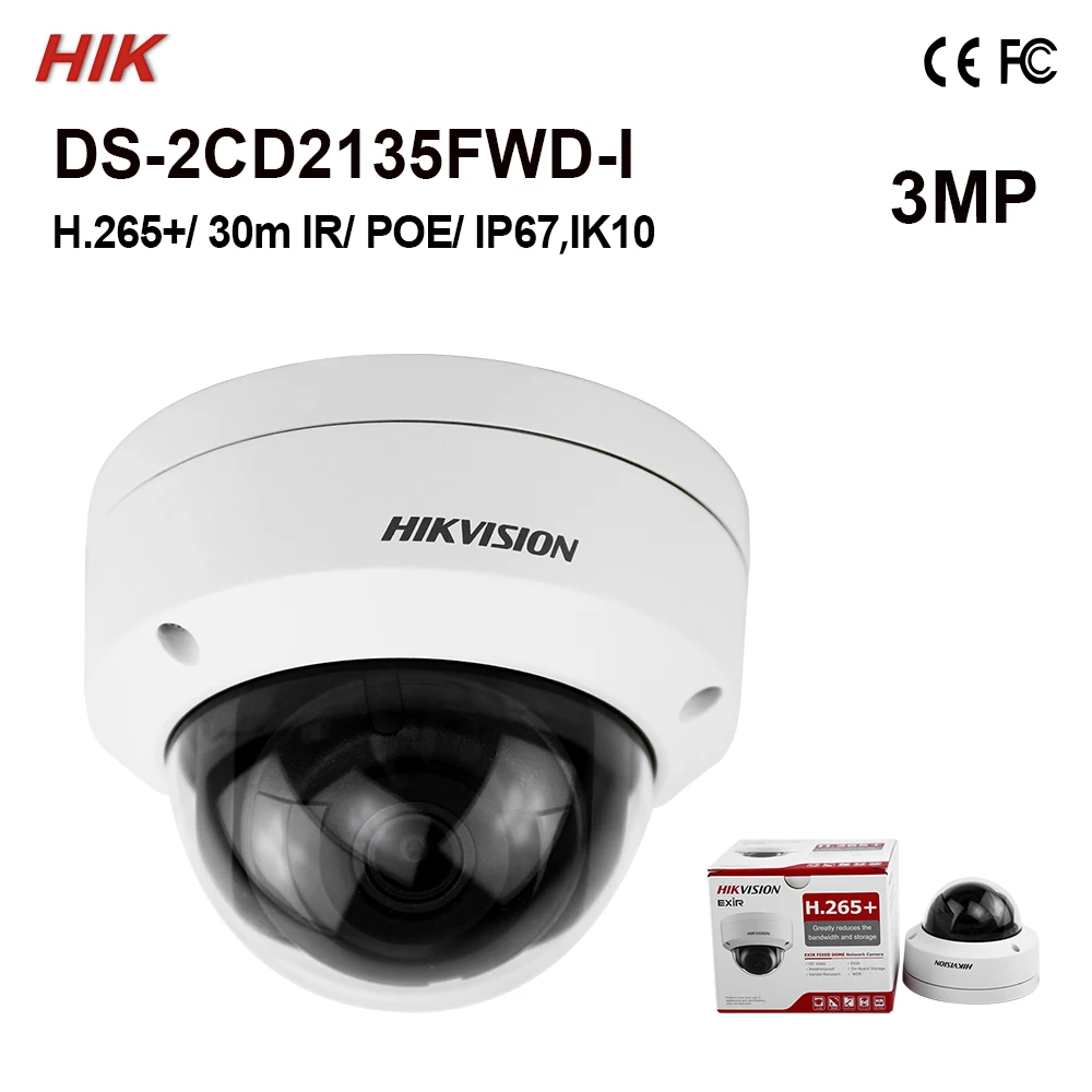 В наличии DS 2CD2135FWD I оригинальная Международная Hik 3MP купольная камера H.265 + IK10 IR 30m