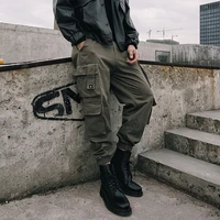 houzhou black cargo pants for men casual korean style cotton mens cargo trousers male green pants techwear streetwear hip hop