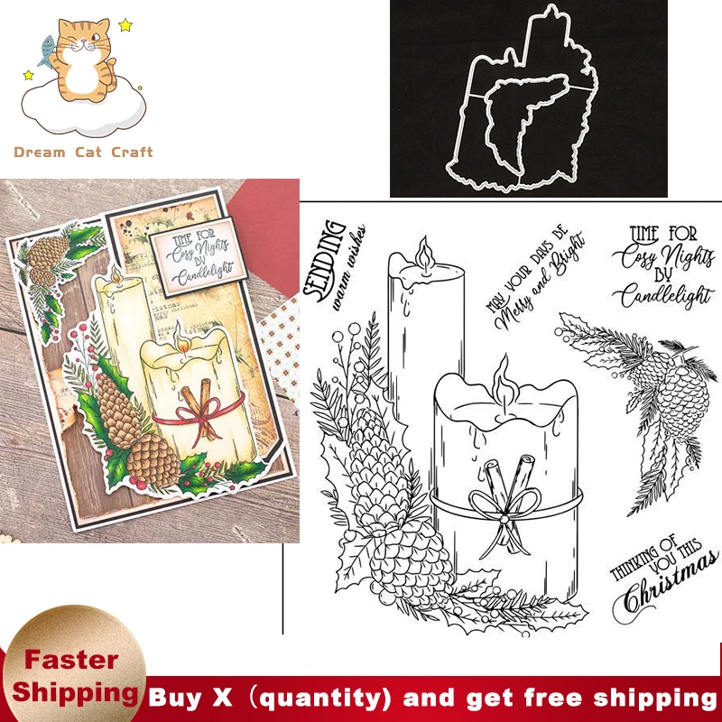 

2021 COSY BY CANDLELIGHT Clear Stamps and Cutting Dies New Arrivals 2021 New Diy Dies Scrapbook Album Embossed Craft Cut Dies
