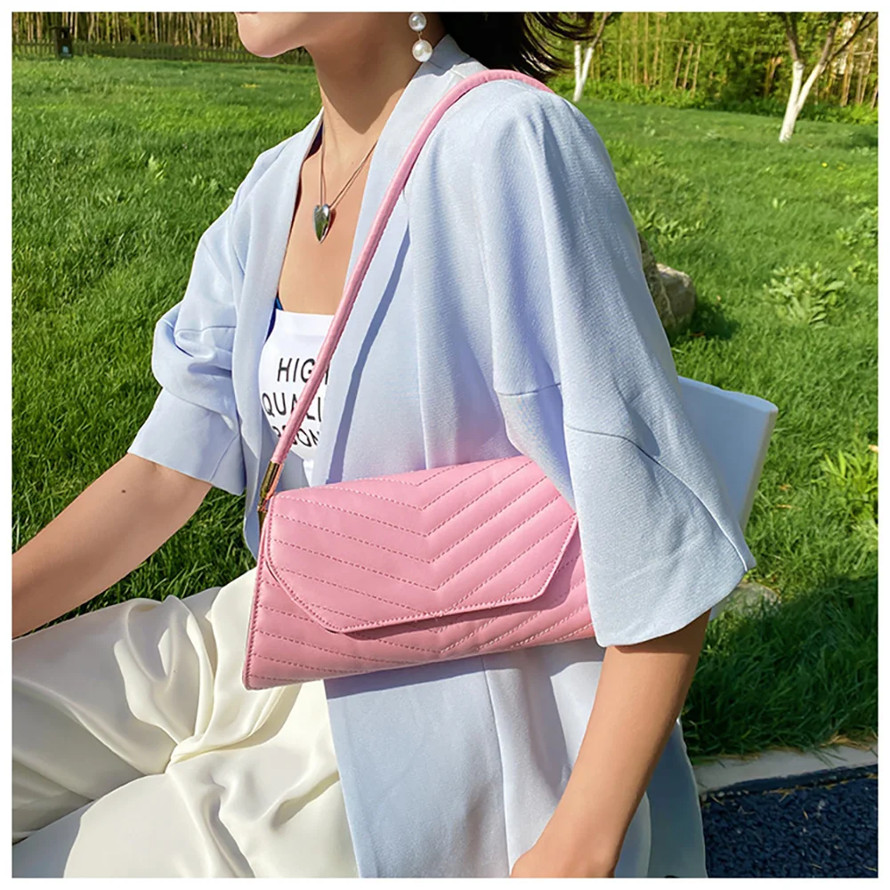 

Сумка на плечо для отдыха, простая летняя квадратная с вышивкой и цепочкой, модный простой саквояж на плечо для поездок