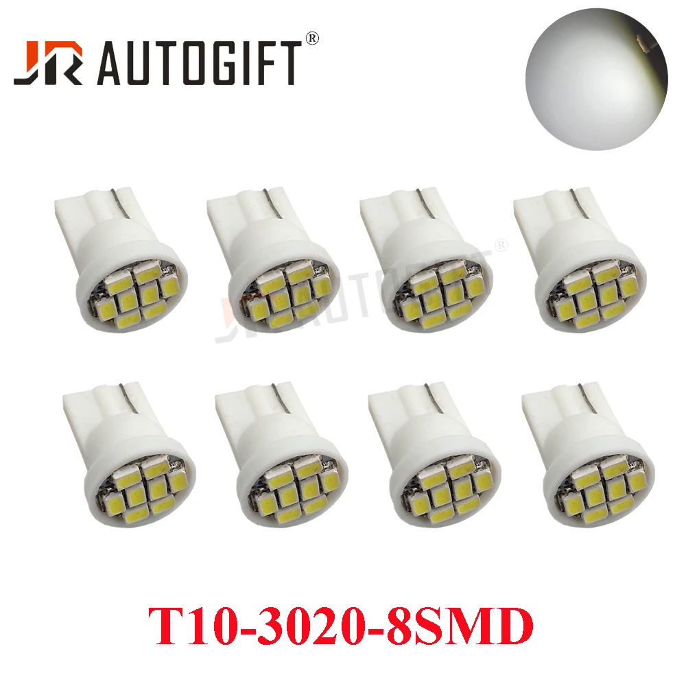 20 шт. 12 В 24 Белый T10 3020 8smd 8led led 194 168 192 W5W супер яркий Автомобильный светодиодный