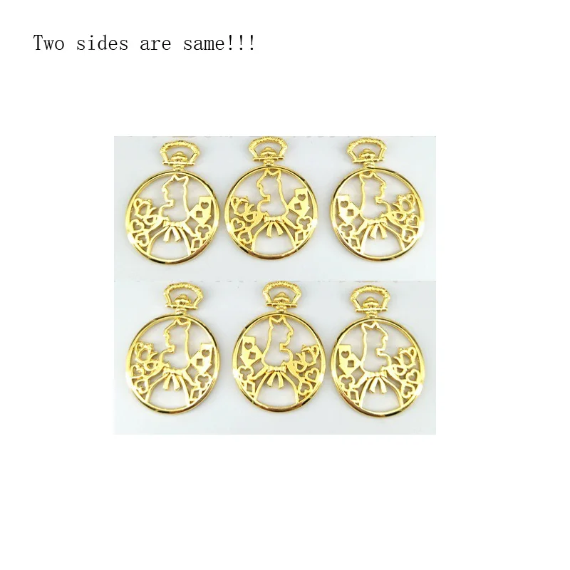 5 шт./лот красивая девочка в шляпе ювелирное изделие подвеска оправе Золотое