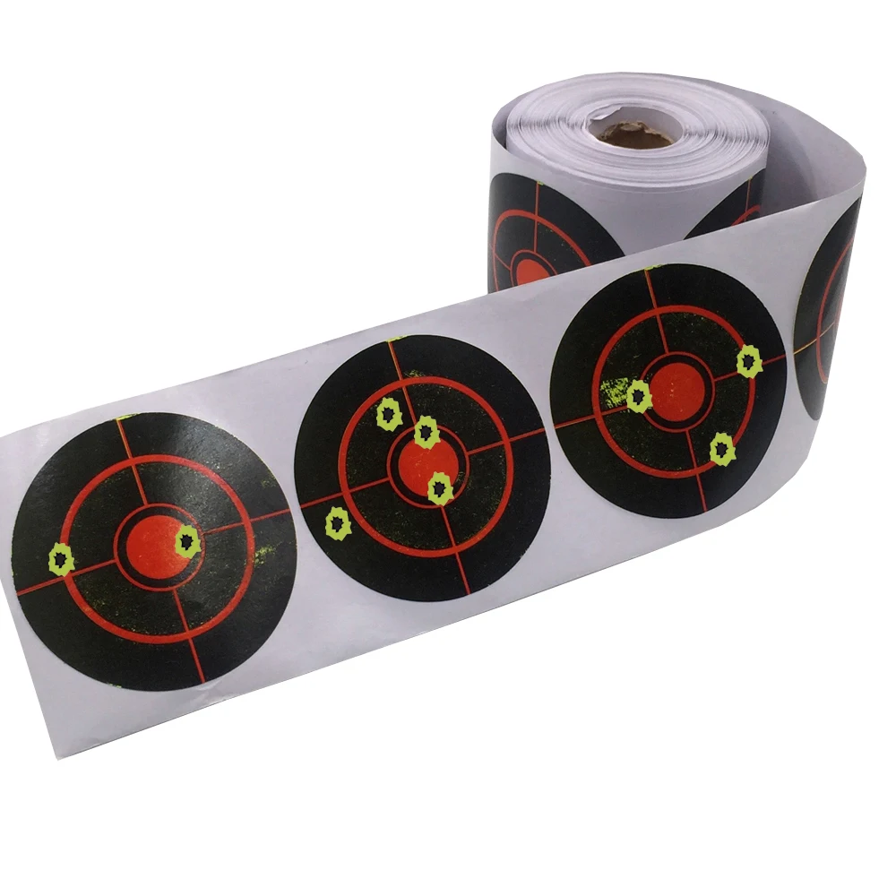

3"/7.50cm Self-Adhesive Splatter Splash & Reactive(Colors Impact) Shooting Sticker Targets(Bulls-eyes) 100Pcs per Roll