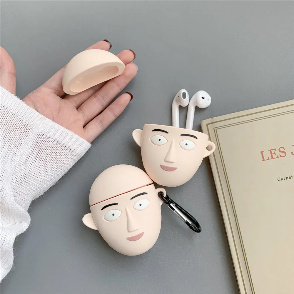 3D милый японский мультфильм ONE PUNCH-MAN Saitama чехол для airpods 1 2 Kawaii чехол для Air pods 1 силиконовый чехол для Air pods 2 funda