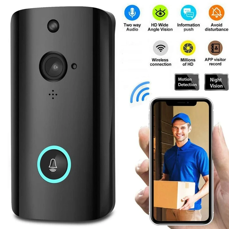 

Smart Wireless Doorbell Video Camera Home Security WiFi Remote Video Phone Intercom Bell Support TF Card