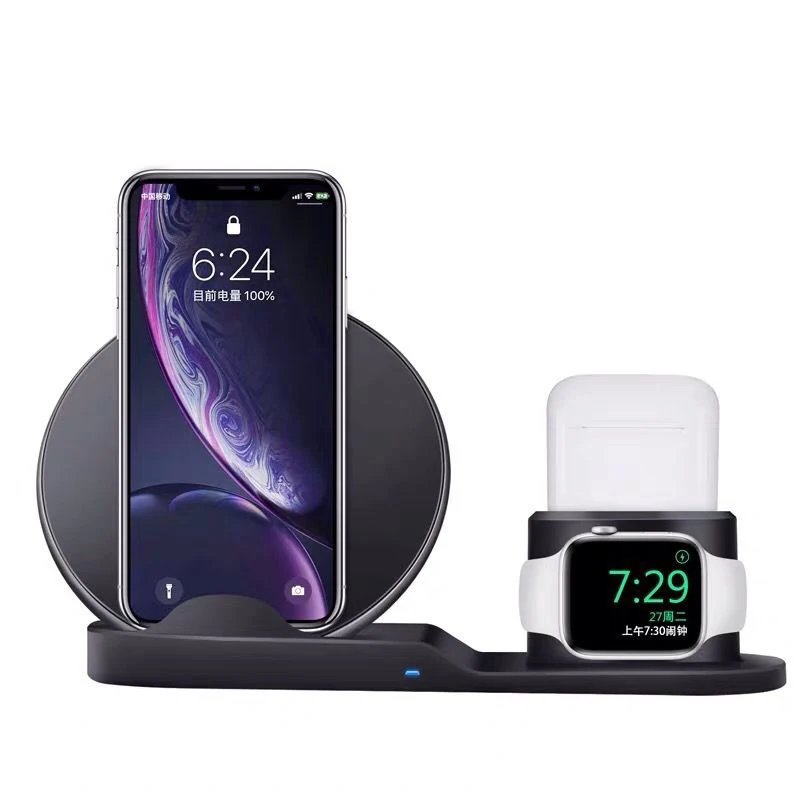 Беспроводное зарядное устройство Функция умножения 3 комбинируется в одном