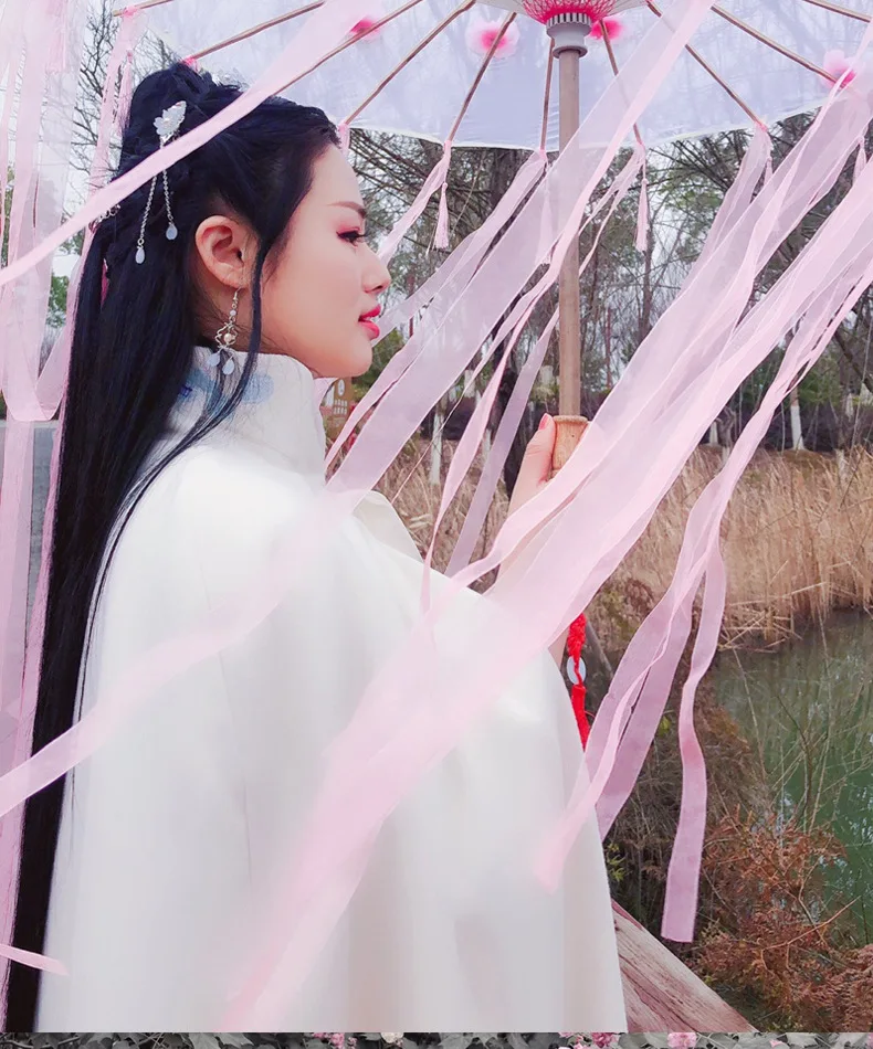 Модный китайский зонтик с кисточками, лента из шелковой ткани Hua Cheng COS, декоративный зонтик для женщин, реквизит для танцев, декор для фотосъемки