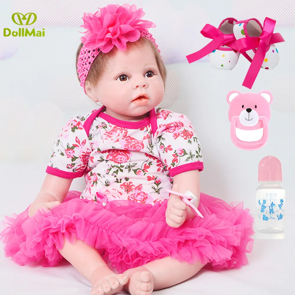 

NPK Newborn Reborn Baby Dolls Silicone Cute Soft Babies Doll For Girls Princess Kid Fashion Bebes Reborn Dolls l.o.l 55cm