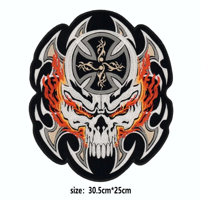 

Skull Patches iron on patches motorcycle biker embroidery patches