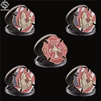5pcs usa challenge firefighters collectible coin fire rescue operation fireman coin hook and ladder