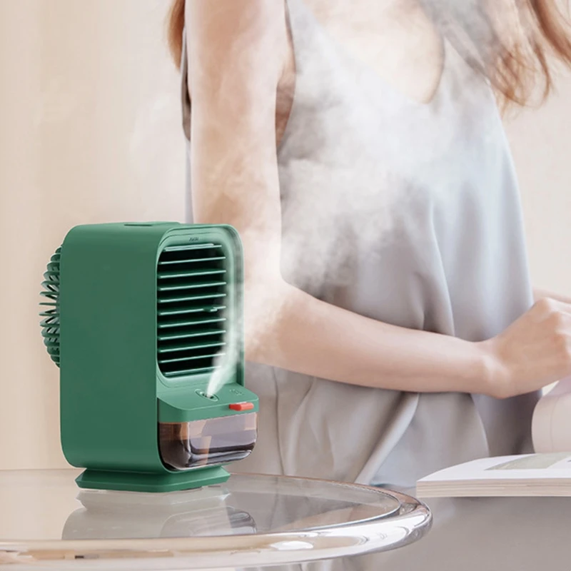 

Portable Mute Air Conditioner Cooling Fan Humidifier Air Cooler Rechargeable Desktop Air Cooler Fan with Water Tank