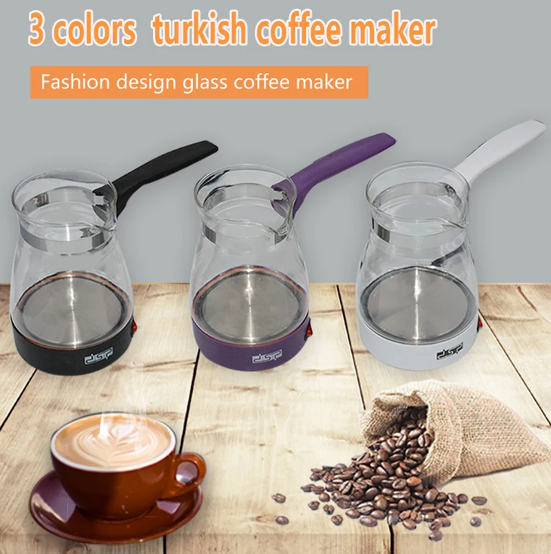 Glass Coffee Machine Turkey Coffee Maker Travel Electrical Coffee Pot Boiled Milk Coffee Kettle for Gift