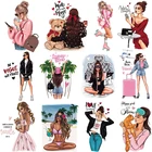 Нашивки женские для футболок, джинсов, платьев, термотрансферные наклейки для девочек