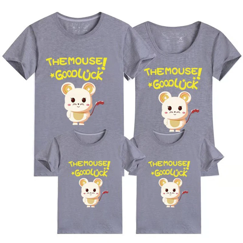 Новогодняя одежда для семьи с мышкой Семейные комплекты Одинаковая летние