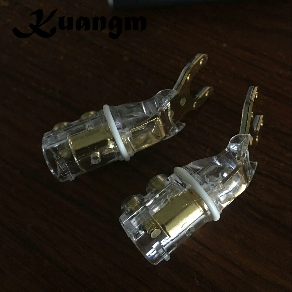 Hi-end Pure Red Copper Y shape Speaker Audio Jack Plugs screwing Banana Plug Connector Connectors | Электроника