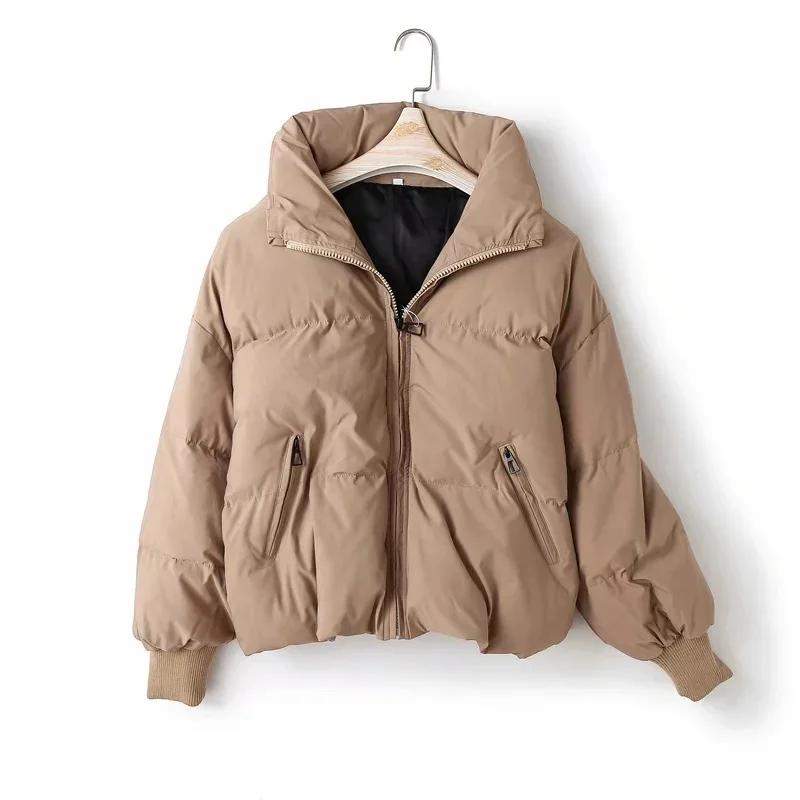 2021 Winter Coat Women's Warm Parkas Streetwear Thickened Loose Cotton Coat Jacket Women Elegant Stand Collar Cotton Jackets