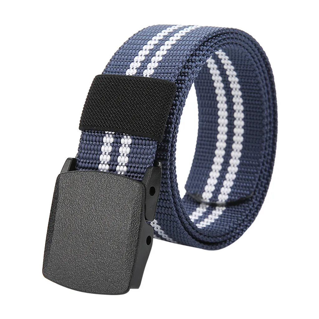 

Top selling product Mens Buckle Long Canvas Nylon Waist Web Belt Metal-free Security Check Belt Wholesale Dropshipping 2021