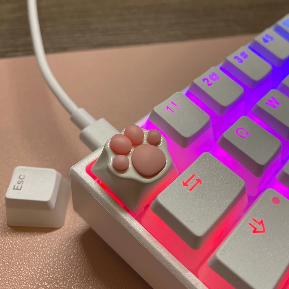 Mechanical Keyboards Cat Paw Pad Cute Soft Silicone Aluminum Alloy Base Keycap For | Компьютеры и офис