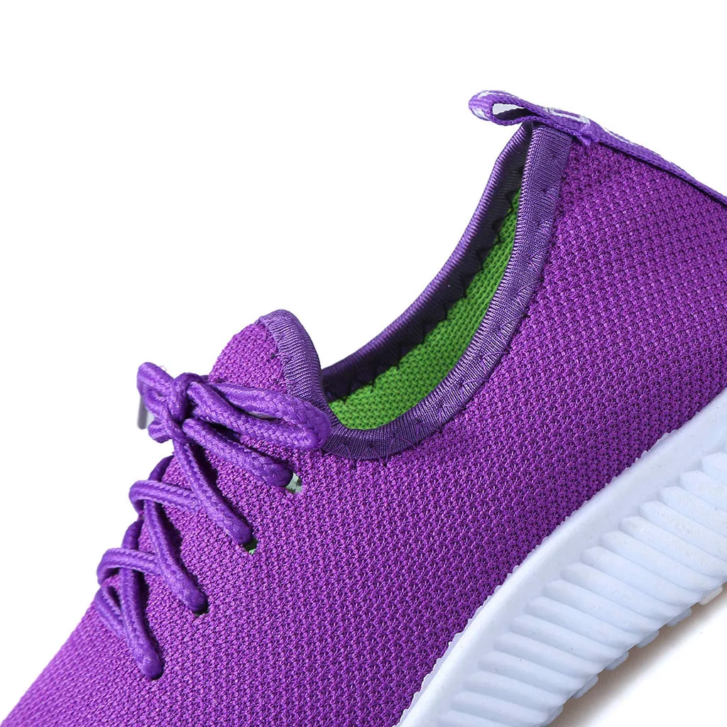 Women Sneakers Outdoor Solid Round Toe Breathable Loafers Soft Leisure Flat Running Shoes Sports Shoes Light Bottom Shoes#1007