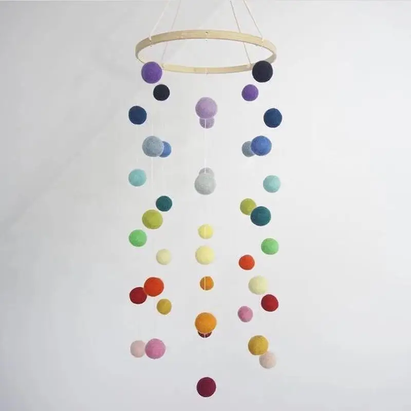 Ins Скандинавская шерстяная подвеска в виде шара ветра детская кроватка