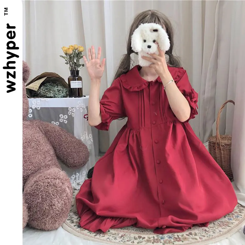 

Женское платье с бантом, красное, в готическом стиле, в стиле Харадзюку