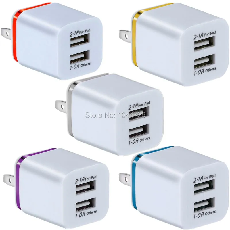 С двумя портами Usb переходник для розеток ЕС и США зарядное устройство 2.1A адаптер