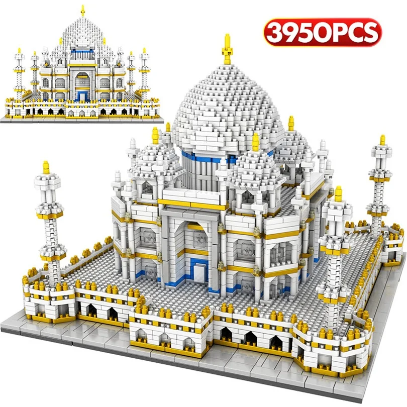 3950Pcs Creative Mini Blocks World Famous Architecture Taj Mahal 3D Model Building Educational Bricks Toys for Kids Gifts - купить по