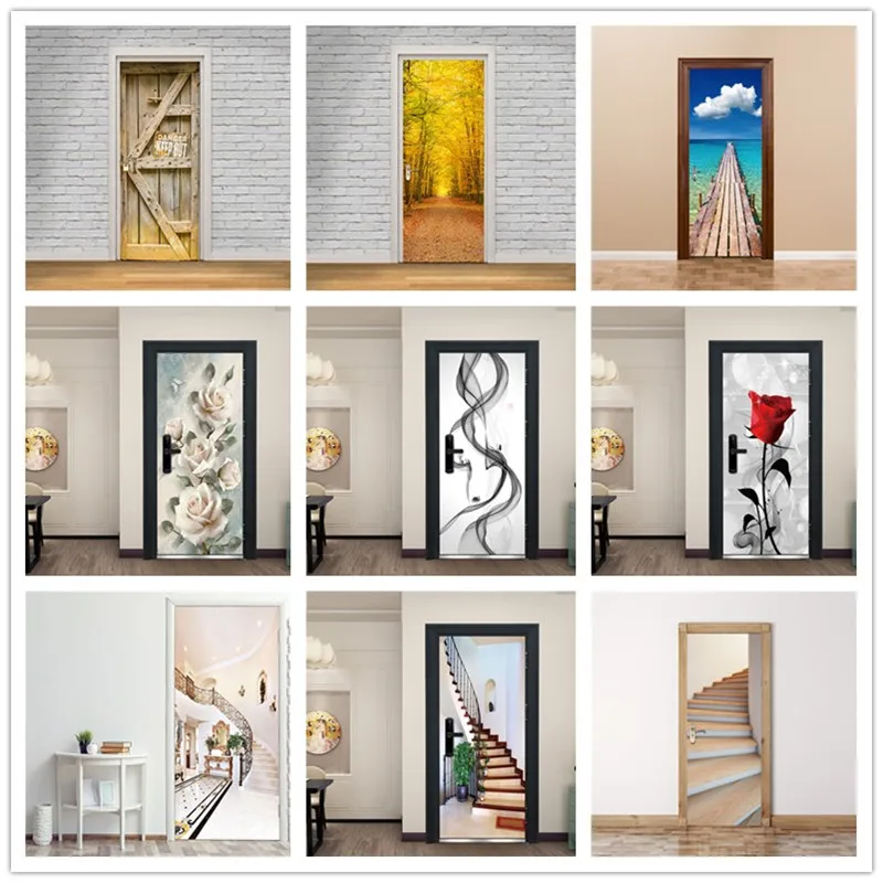 Креативный стикер для двери современный дизайн гостиная спальня домашний декор