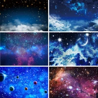 laeacco dark blue sky clouds night scenic glitter starry star photography backdrop baby shower photocall background photo studio