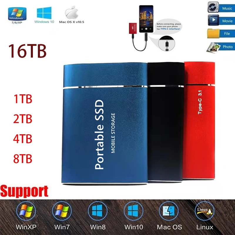 

Портативный жесткий диск внешний жесткий диск SSD жесткий диск 16 ТБ HD внешний мини-жесткий диск Harici внешний жесткий диск от 1 до 16 Тб хранилище