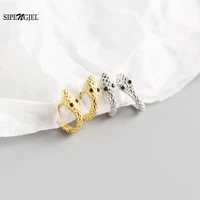 sipengjel fashion gold silver color snake shape small hoop earrings simple round ear buckle earrings for women girls jewelry