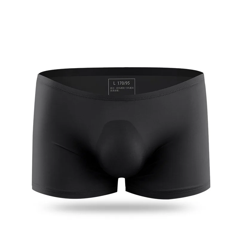 

Summer Men's Ice Silk Underwear Comfortable Elastic 3D Die Sexy Transparent Youth Boxer Shorts Ultra-Thin Breathable Boxer Short