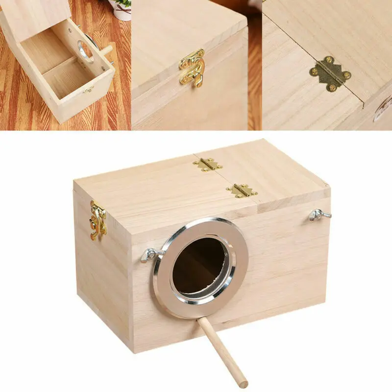 Безопасные деревянные птичьи домики гнезда попугай разведение коробка для птиц