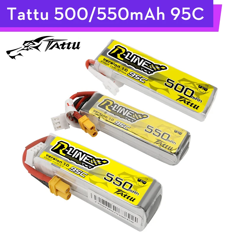 Аккумулятор Tattu 550 мАч 500 11 1 В/7 4 В/3.7В 95C 3S 2S 1S1P Lipo с JST PHR штепсельной вилкой XT30 для