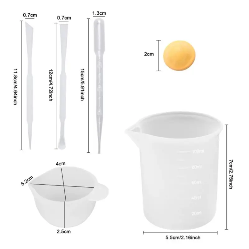 

JAVRICK Silicone Mixing Cup Mold Material Tool Set Spoon Finger Hood for Epoxy Casting Mold Jewelry Crafts Making