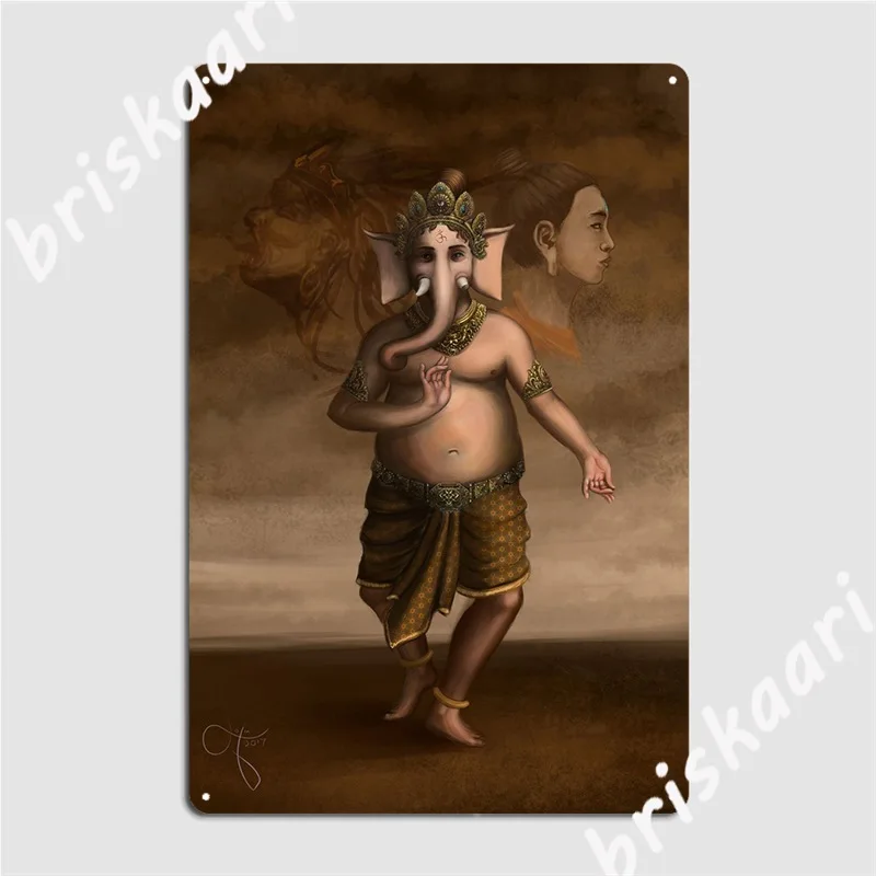 Ганеш металлический знак настенные фотообои Настенный декор Печатный жестяной