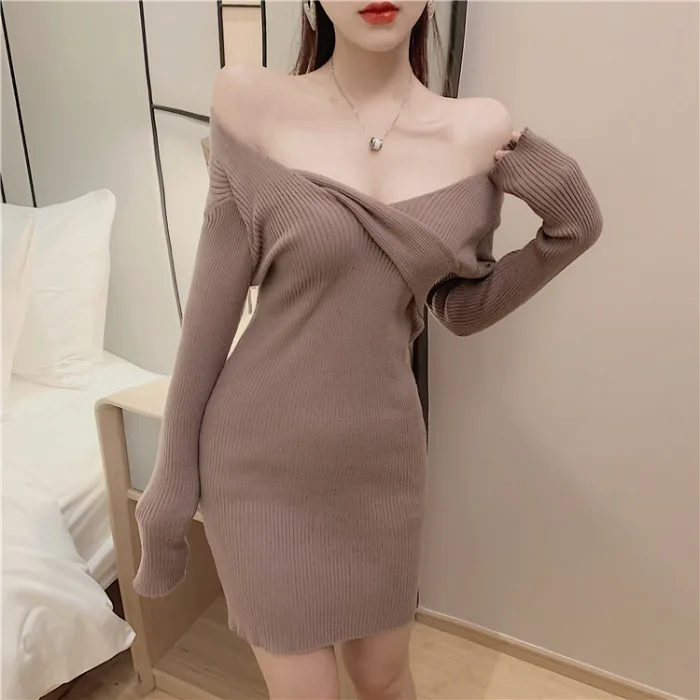 Базовое Бандажное облегающее мини-платье Весна-Осень-зима модные брендовые