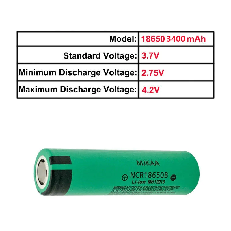 MJKAA 4 шт. защищенный NCR18650B 3400mAh 3,7 V литиевая аккумуляторная батарея для фонарика литий-ионные батареи