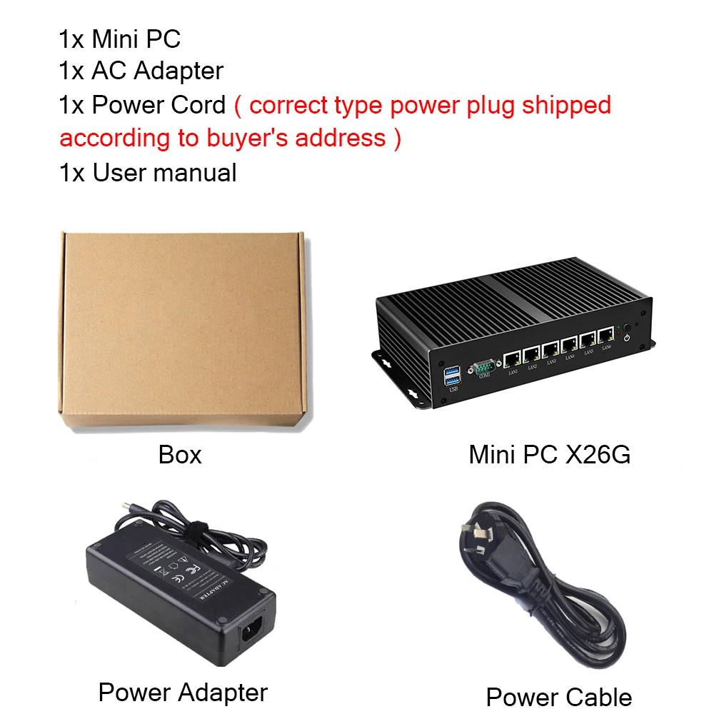 

XCY Mini PC Fanless pfsense 6 LAN Gigabit Ethernet Intel 211AT Core i3 7100U Linux Windows 10 7 Router Firewall Computer Minipc