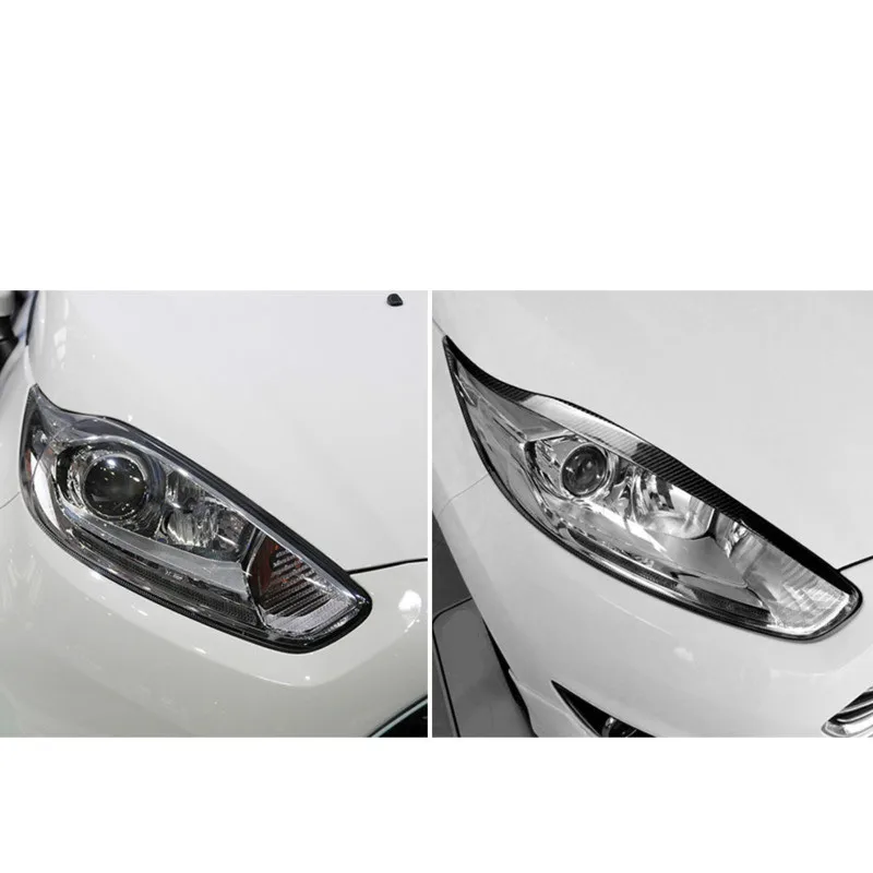 

Fit for Ford Fiesta 2013-2016 carbon fiber car headlight eyebrow and eyelash modification car accessories