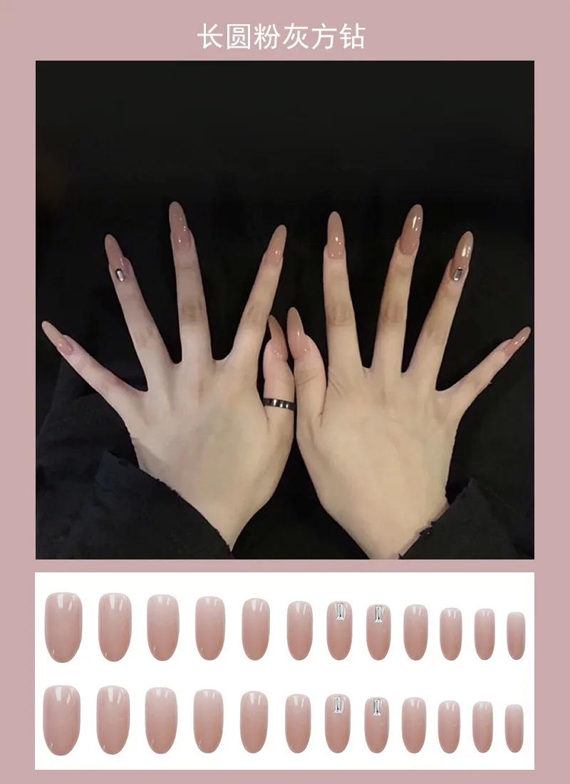 Накладные ногти хаки обнаженный мраморный гроб плоские искусственные накладные