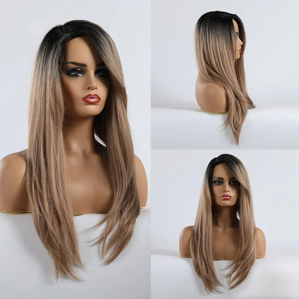 Крошечный LNAN смешанный черный пепельный светло-коричневый блонд синтетический