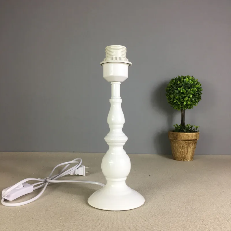 Держатель для настольной лампы из твердой древесины Черное и белое основание E27