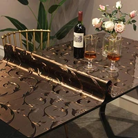 hazy pvc tablecloth waterproof retro copper table cover oil proof rectangular table cloths protect the desktop easy to clean