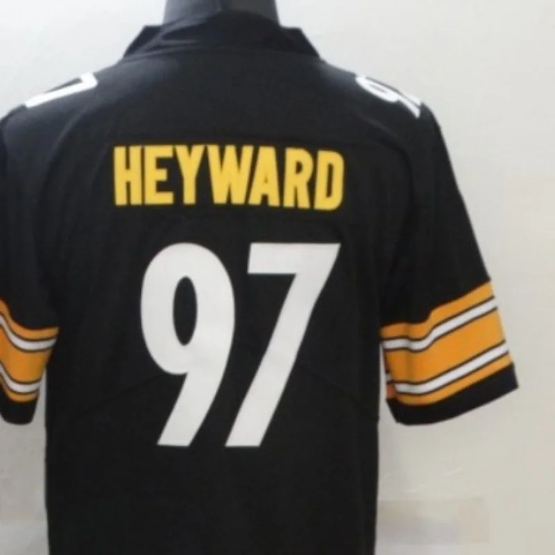 

American Stitch Harrison 97 Black And White Embroidery Steelers Football Jersey For Mens S,M,L,XL,XXL,XXXL