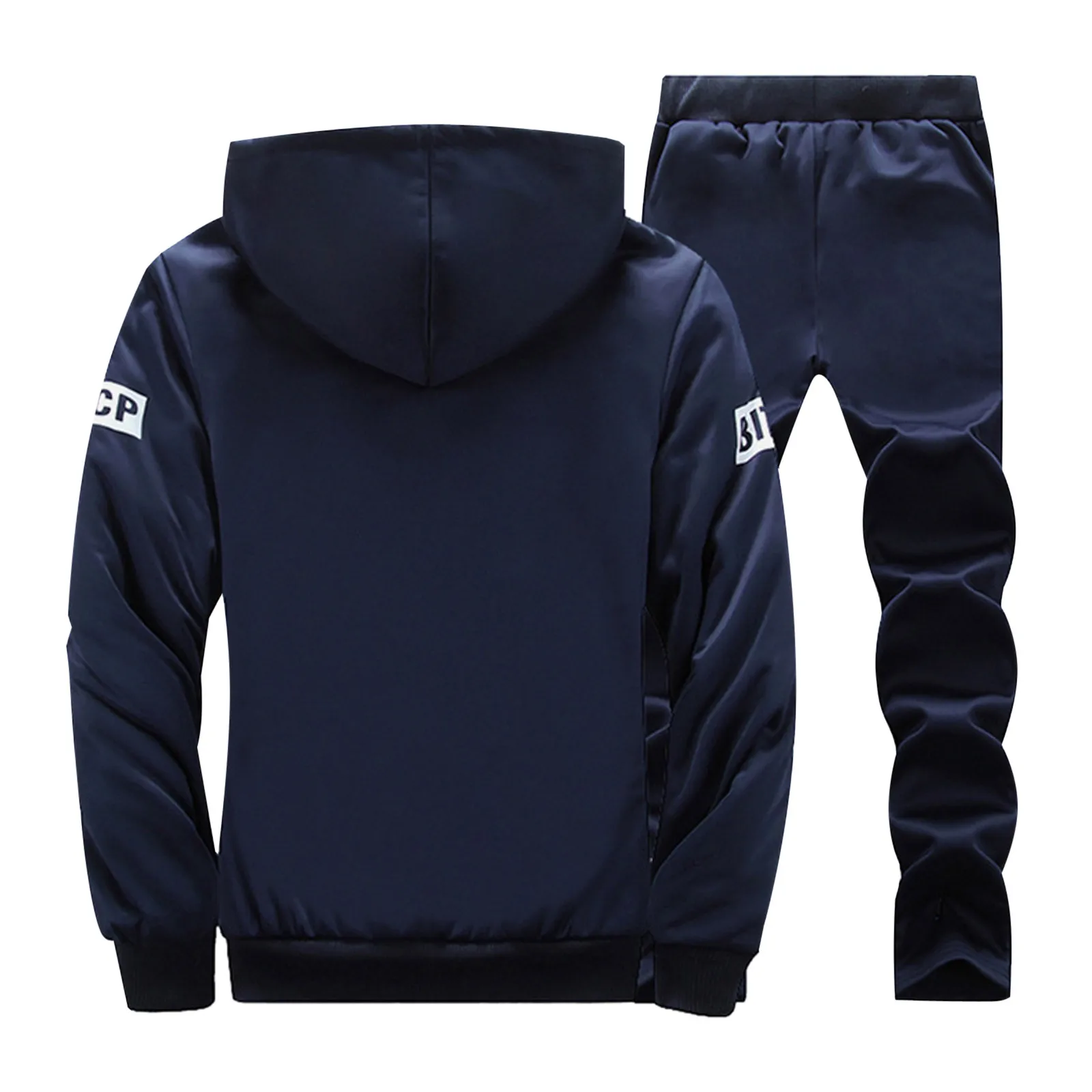 Мужской повседневный комплект из двух предметов с принтом плюшевое пальто