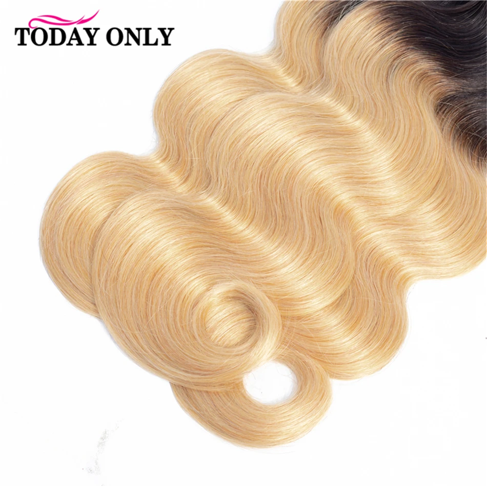 Только блонд 1/3/4 пряди волнистые бразильские волосы пучки человеческих волос Ombre