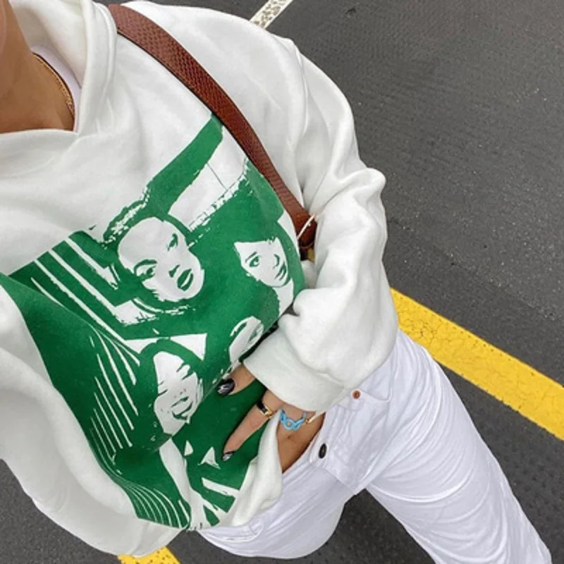 Женский Свободный Топ с длинным рукавом и круглым вырезом в стиле ретро | Женская