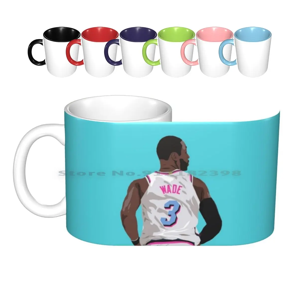 

Dwyane Wade Back-To Ceramic Mugs Coffee Cups Milk Tea Mug Sports Basketball Miami Vice Vice 3 Wade Flash Blue Pink Hall Of Fame